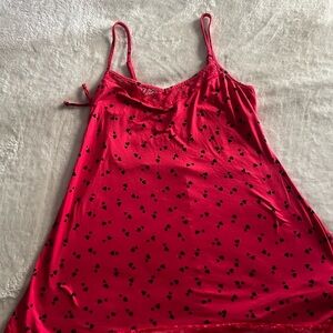 Secret Treasures Red Chemise with Black Hearts